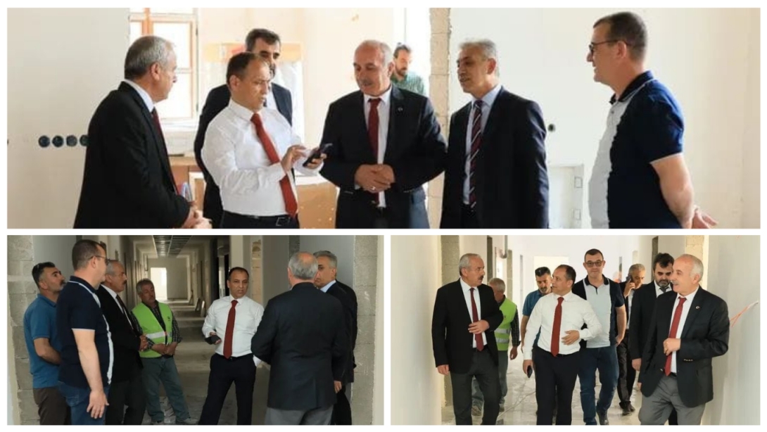 İl Milli Eğitim Müdürümüz Erhan BAYDUR, İlçemizde Yapımı Devam Eden Öğretmenevi ve Okul İnşaatlarını Yerinde İnceleyerek Bilgi Aldı
